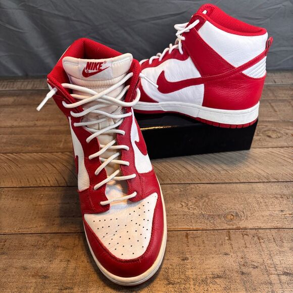 Nike Dunk High Retro QS “St John” in Varsity Red / White 2016 Size 9.5 - Picture 3 of 7